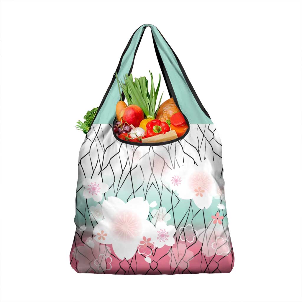 Japanese Kocho Pattern Grocery Bag Insect Pillar Butterfly Flower Fairy - Wonder Print Shop