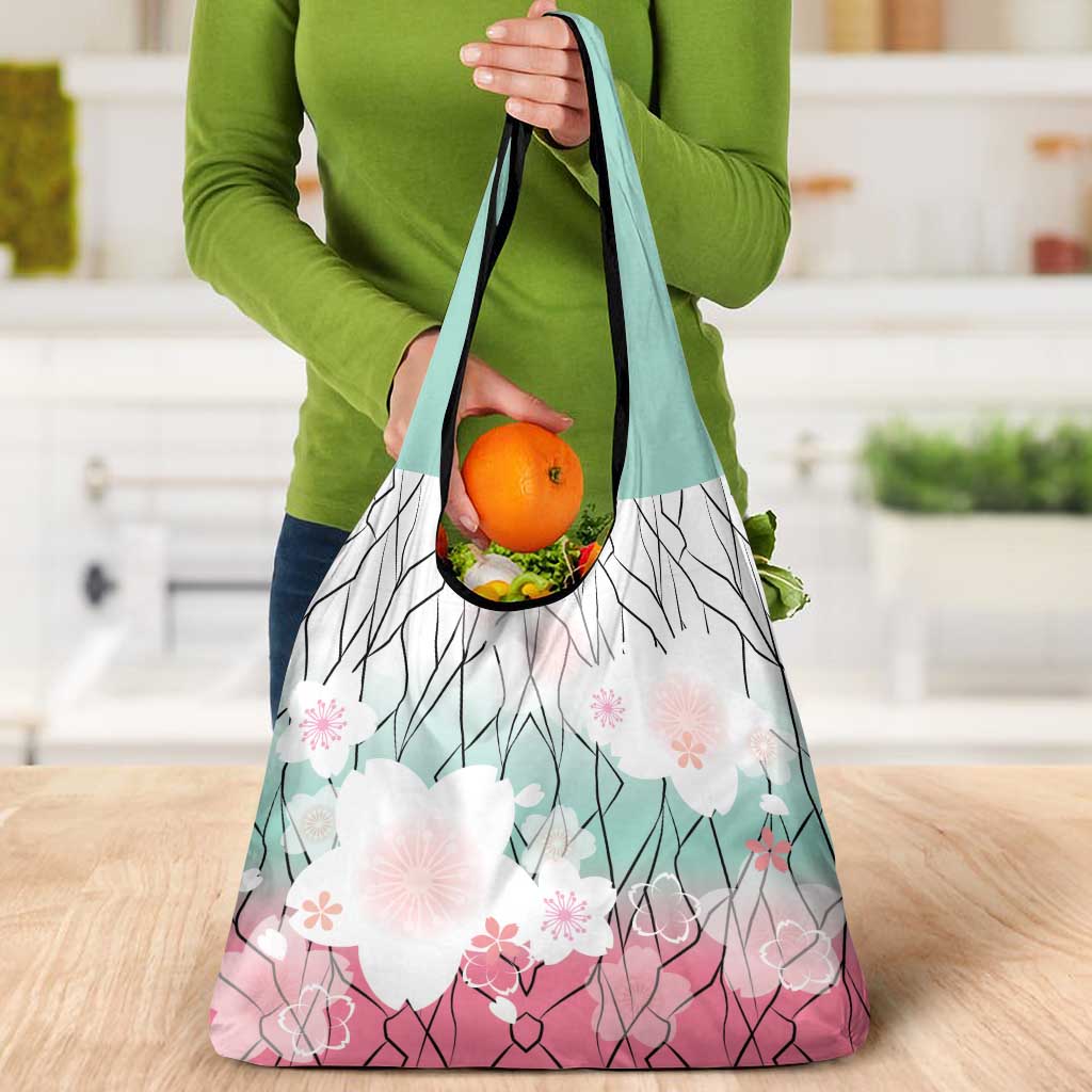 Japanese Kocho Pattern Grocery Bag Insect Pillar Butterfly Flower Fairy - Wonder Print Shop