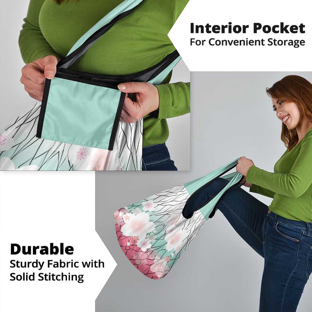 Japanese Kocho Pattern Grocery Bag Insect Pillar Butterfly Flower Fairy - Wonder Print Shop