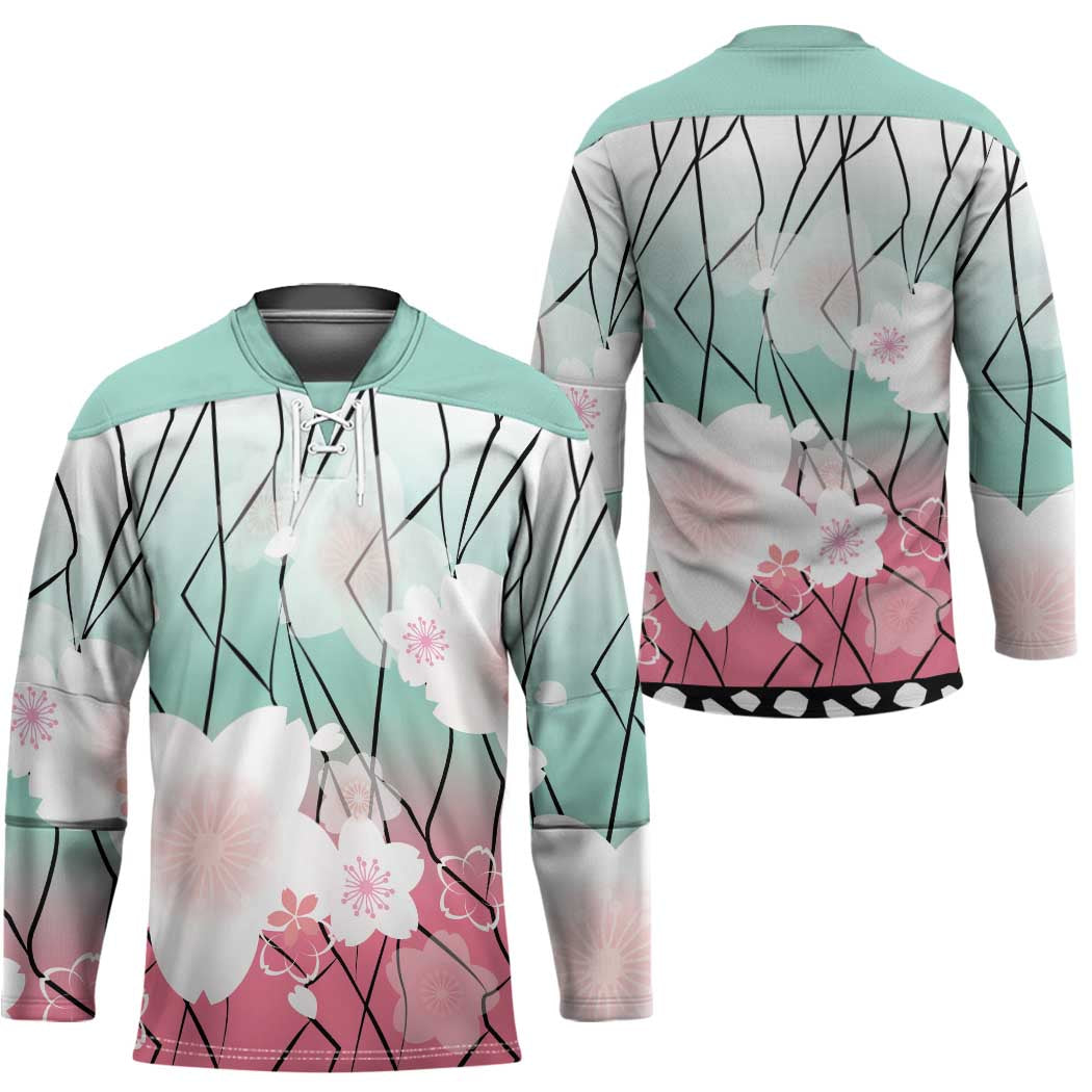 Japanese Kocho Pattern Hockey Jersey Insect Pillar Butterfly Flower Fairy - Wonder Print Shop