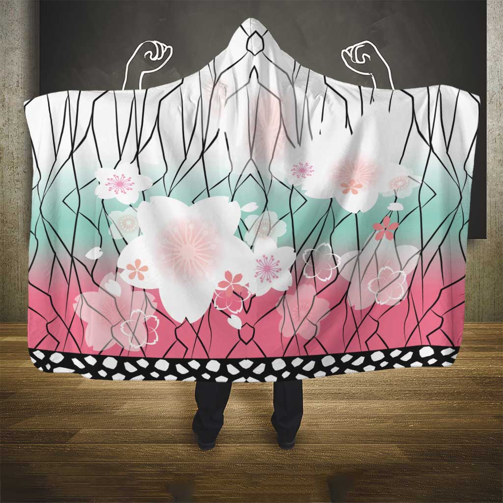 Japanese Kocho Pattern Hooded Blanket Insect Pillar Butterfly Flower Fairy - Wonder Print Shop