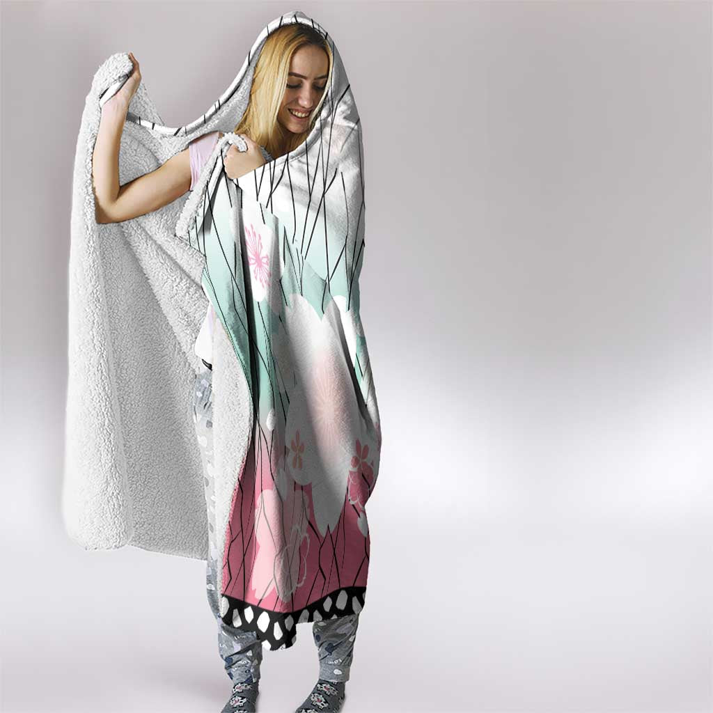 Japanese Kocho Pattern Hooded Blanket Insect Pillar Butterfly Flower Fairy - Wonder Print Shop