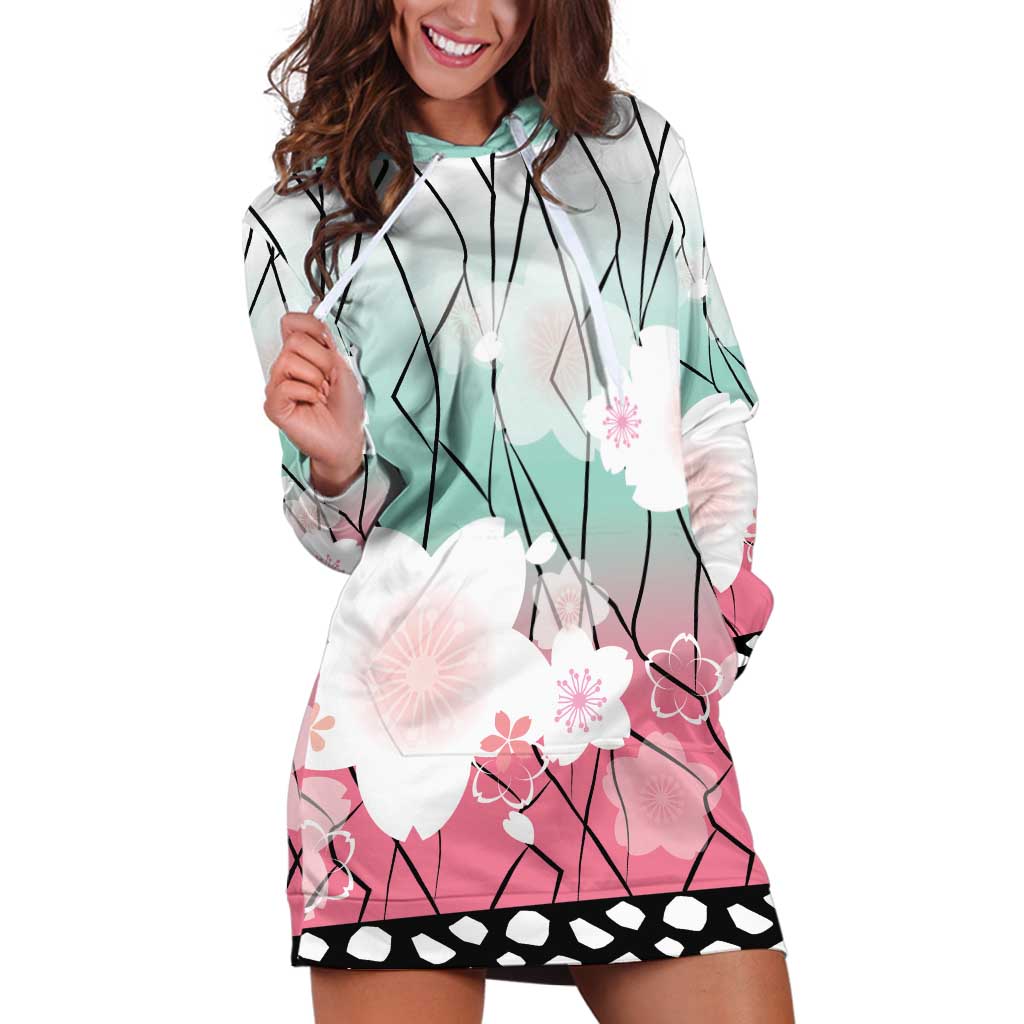 Japanese Kocho Pattern Hoodie Dress Insect Pillar Butterfly Flower Fairy - Wonder Print Shop