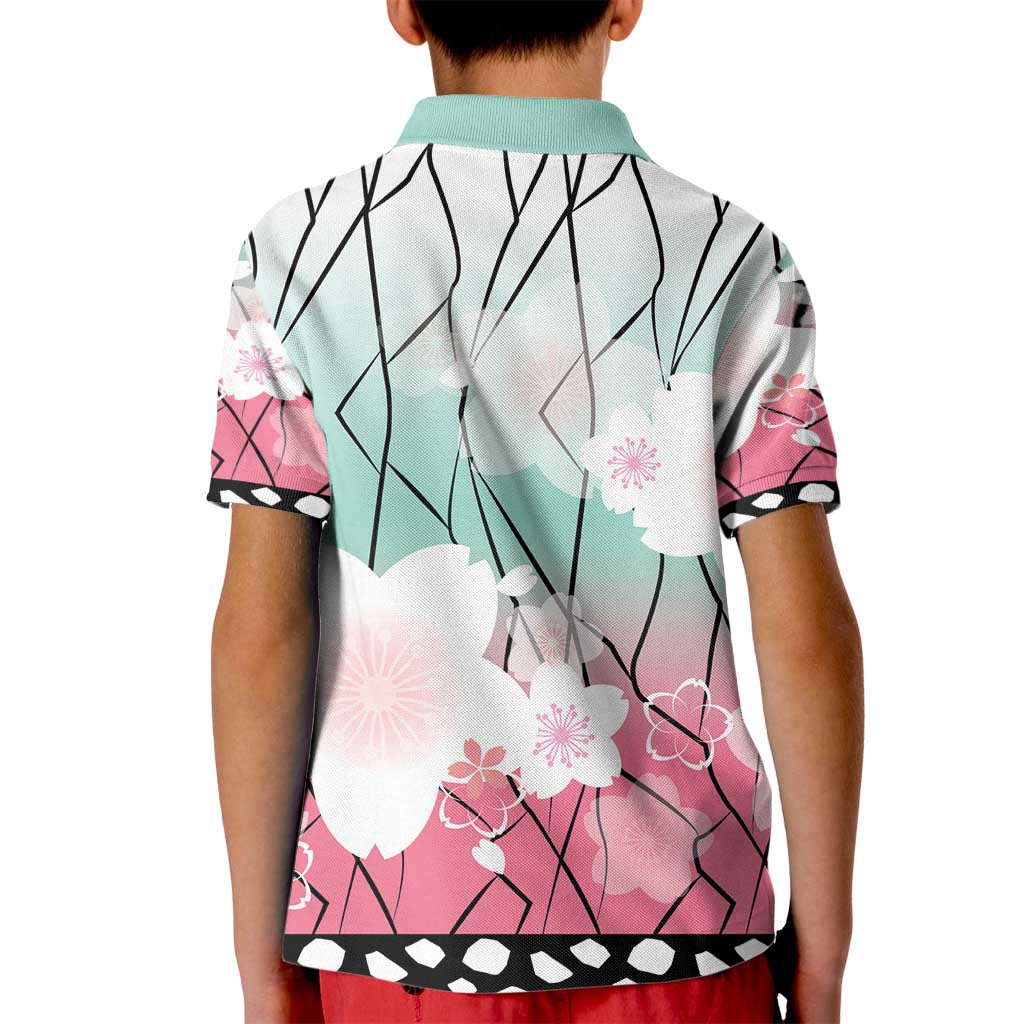 Japanese Kocho Pattern Kid Polo Shirt Insect Pillar Butterfly Flower Fairy - Wonder Print Shop