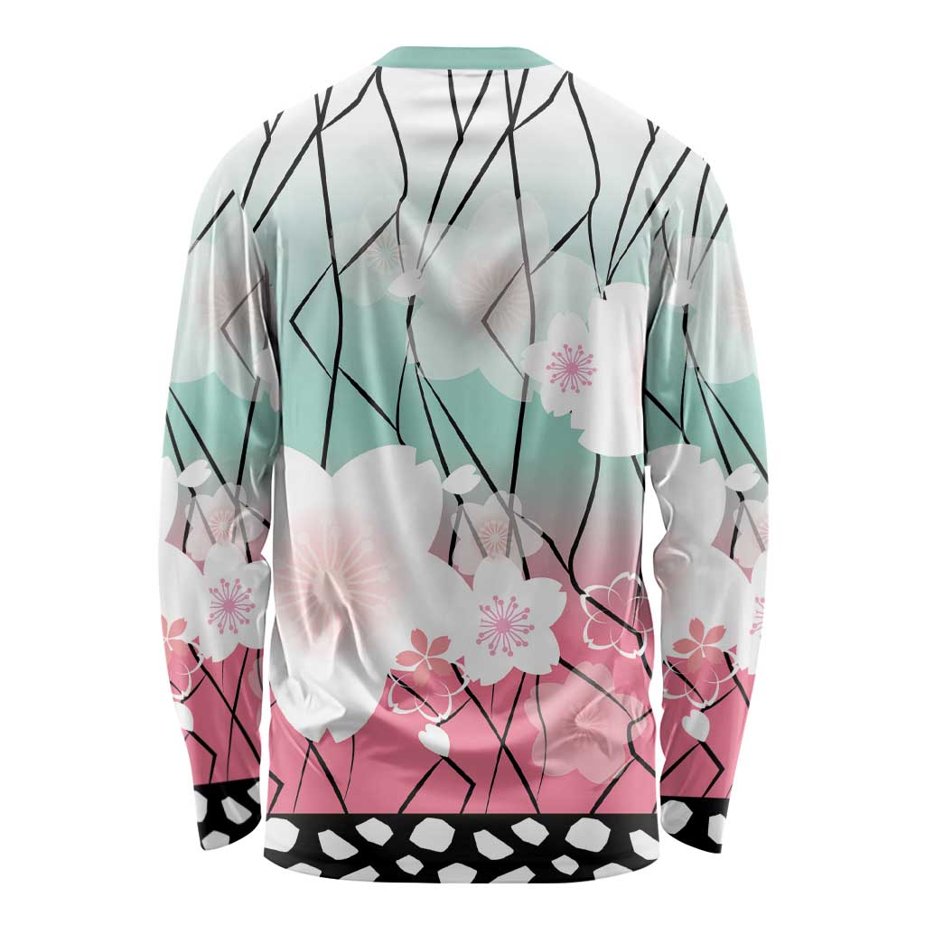 Japanese Kocho Pattern Long Sleeve Shirt Insect Pillar Butterfly Flower Fairy - Wonder Print Shop