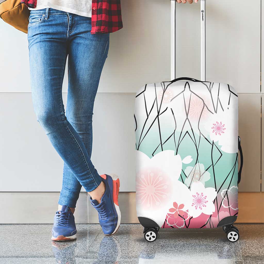 Japanese Kocho Pattern Luggage Cover Insect Pillar Butterfly Flower Fairy - Wonder Print Shop