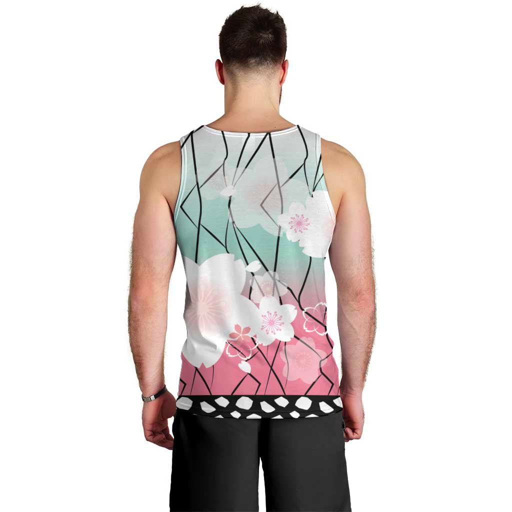 Japanese Kocho Pattern Men Tank Top Insect Pillar Butterfly Flower Fairy - Wonder Print Shop