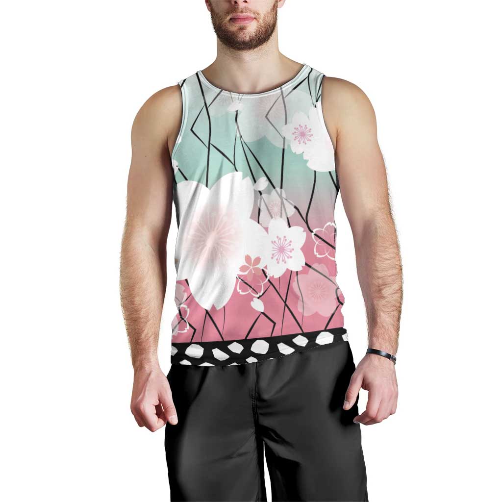 Japanese Kocho Pattern Men Tank Top Insect Pillar Butterfly Flower Fairy - Wonder Print Shop