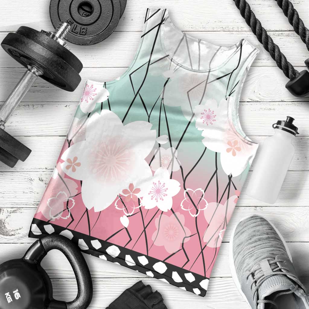 Japanese Kocho Pattern Men Tank Top Insect Pillar Butterfly Flower Fairy - Wonder Print Shop