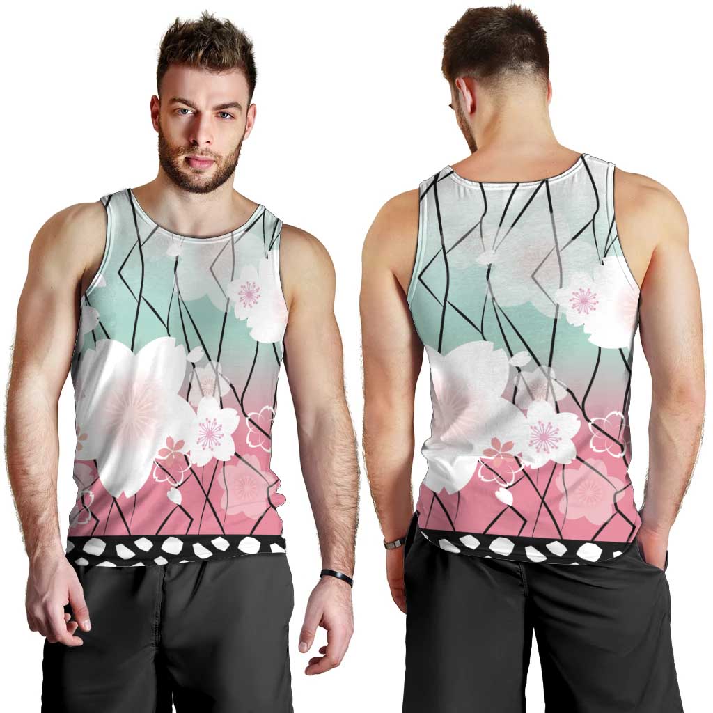 Japanese Kocho Pattern Men Tank Top Insect Pillar Butterfly Flower Fairy - Wonder Print Shop