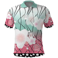 Japanese Kocho Pattern Polo Shirt Insect Pillar Butterfly Flower Fairy - Wonder Print Shop