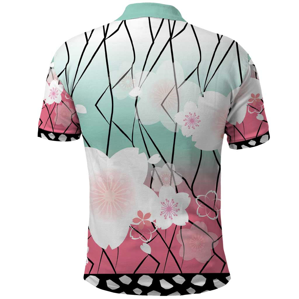 Japanese Kocho Pattern Polo Shirt Insect Pillar Butterfly Flower Fairy - Wonder Print Shop