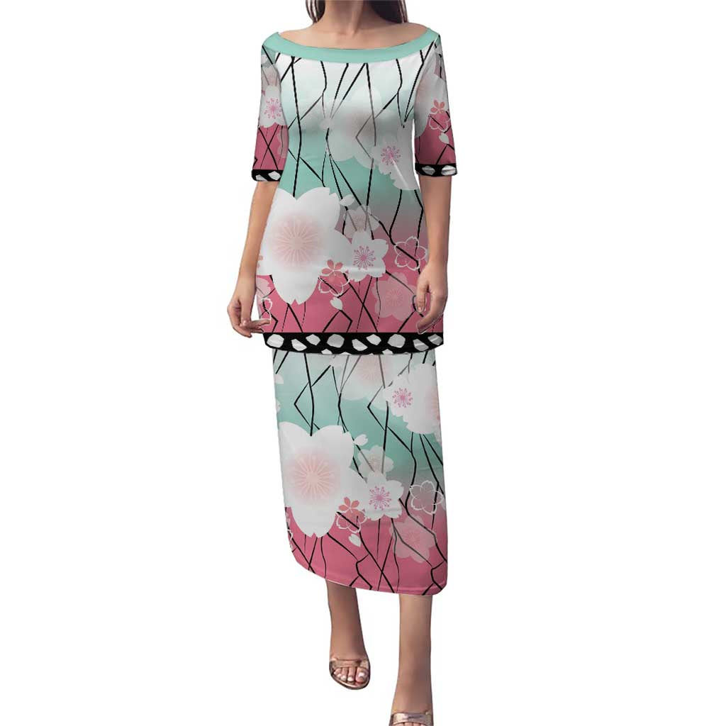 Japanese Kocho Pattern Puletasi Insect Pillar Butterfly Flower Fairy - Wonder Print Shop