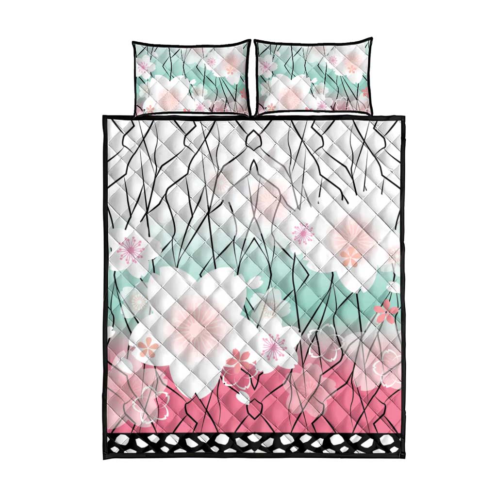 Japanese Kocho Pattern Quilt Bed Set Insect Pillar Butterfly Flower Fairy - Wonder Print Shop