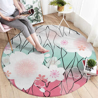 Japanese Kocho Pattern Round Carpet Insect Pillar Butterfly Flower Fairy - Wonder Print Shop