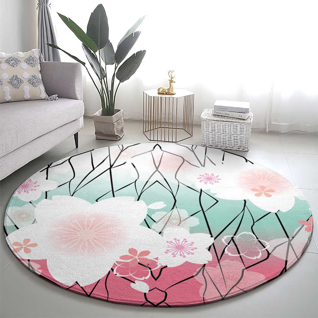 Japanese Kocho Pattern Round Carpet Insect Pillar Butterfly Flower Fairy - Wonder Print Shop