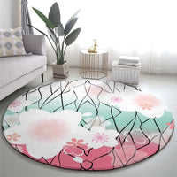 Japanese Kocho Pattern Round Carpet Insect Pillar Butterfly Flower Fairy - Wonder Print Shop