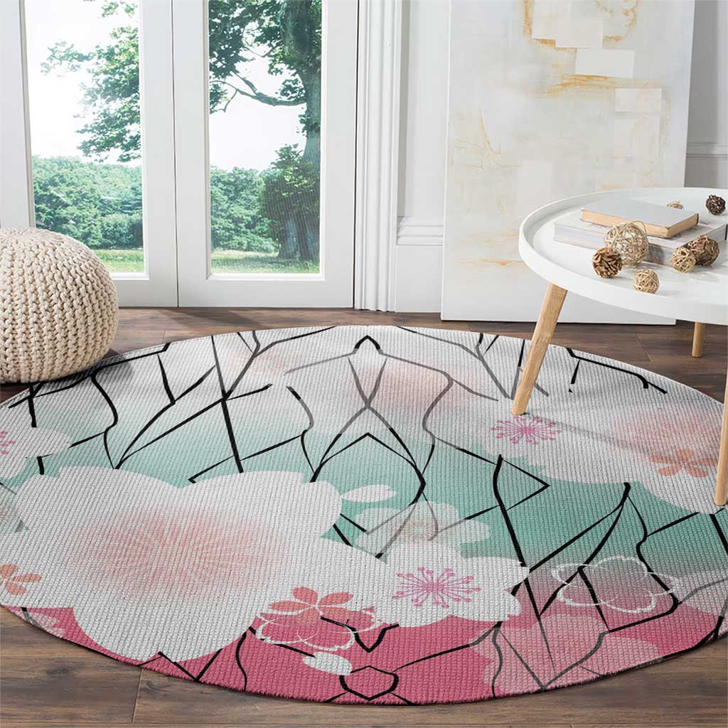 Japanese Kocho Pattern Round Carpet Insect Pillar Butterfly Flower Fairy - Wonder Print Shop