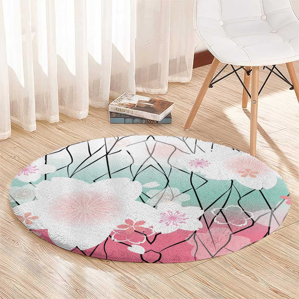 Japanese Kocho Pattern Round Carpet Insect Pillar Butterfly Flower Fairy - Wonder Print Shop