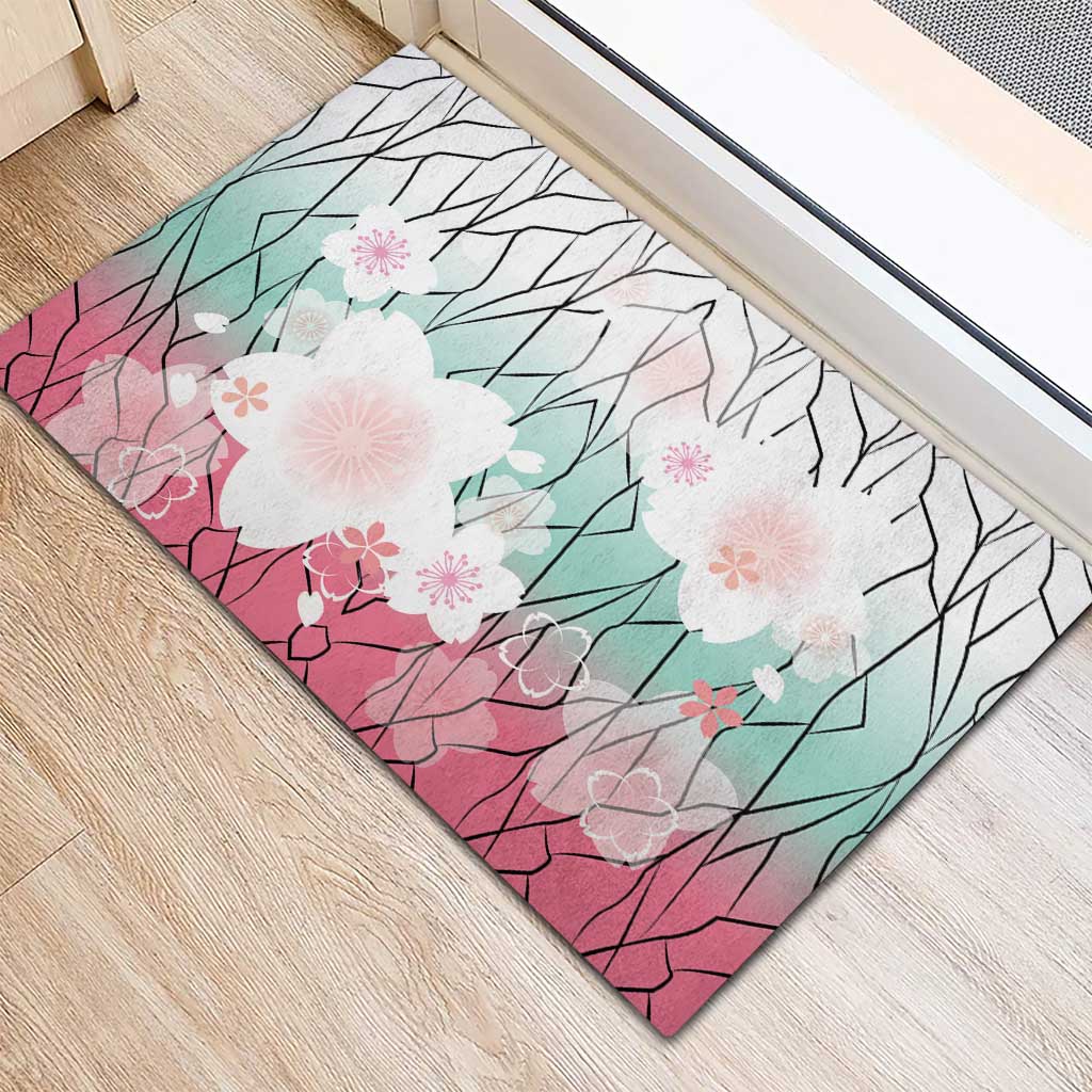 Japanese Kocho Pattern Rubber Doormat Insect Pillar Butterfly Flower Fairy - Wonder Print Shop