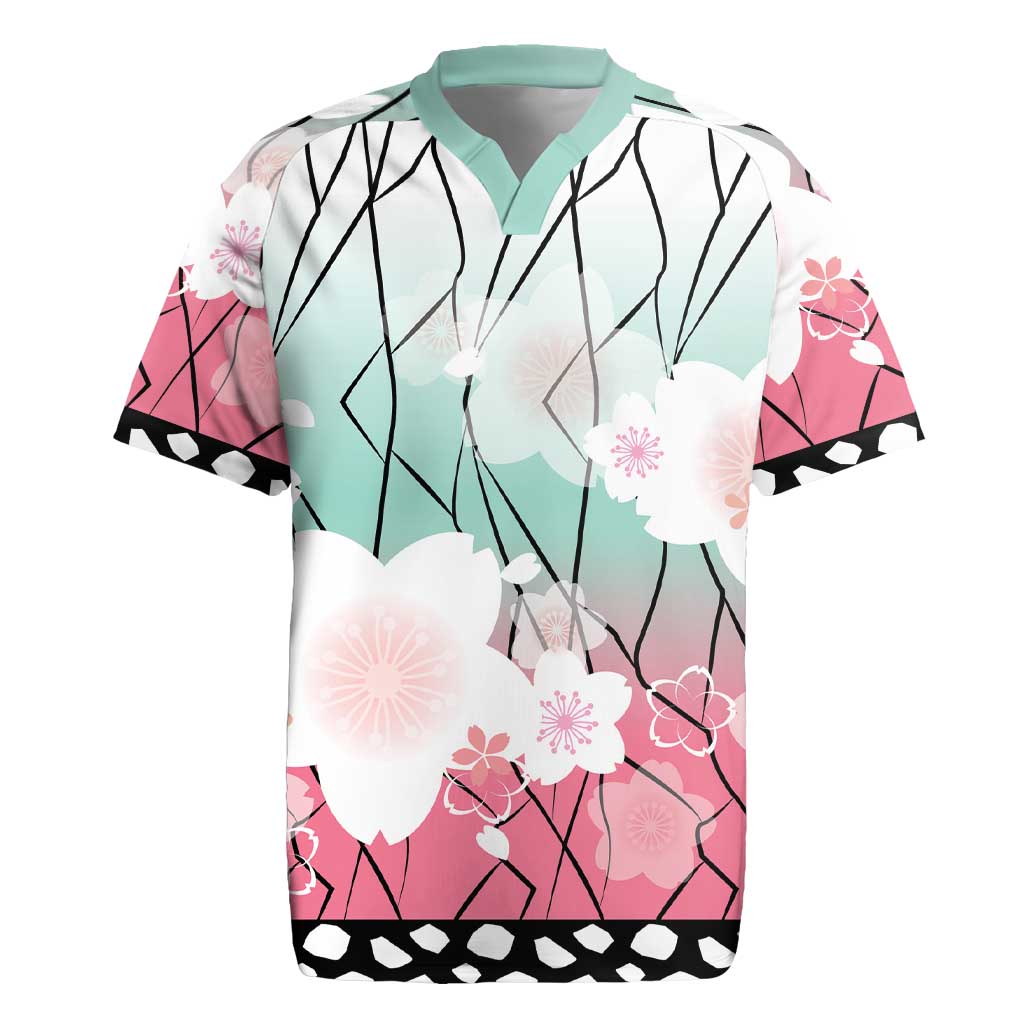 Japanese Kocho Pattern Rugby Jersey Insect Pillar Butterfly Flower Fairy - Wonder Print Shop