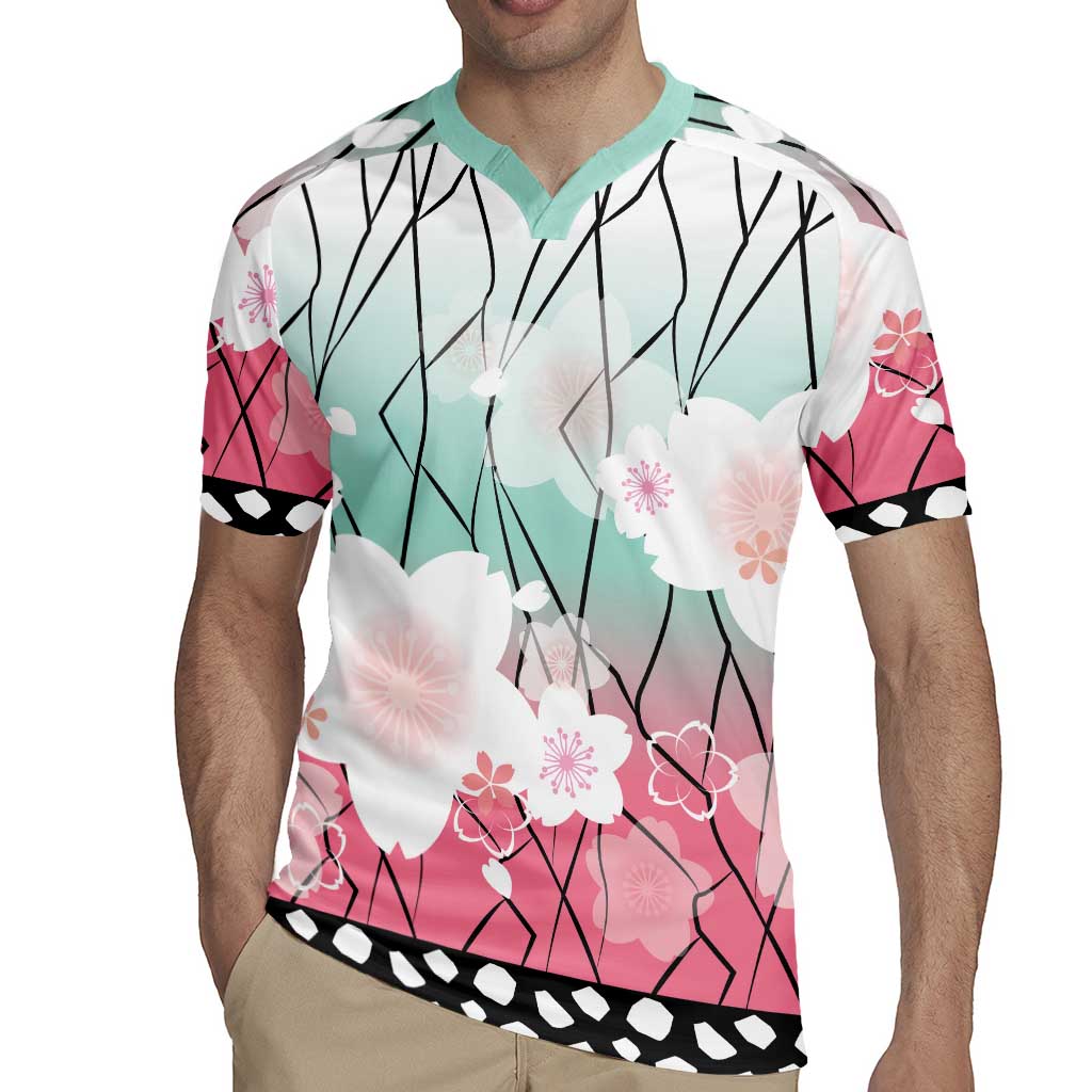 Japanese Kocho Pattern Rugby Jersey Insect Pillar Butterfly Flower Fairy - Wonder Print Shop