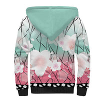 Japanese Kocho Pattern Sherpa Hoodie Insect Pillar Butterfly Flower Fairy - Wonder Print Shop