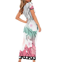 Japanese Kocho Pattern Short Sleeve Bodycon Dress Insect Pillar Butterfly Flower Fairy - Wonder Print Shop