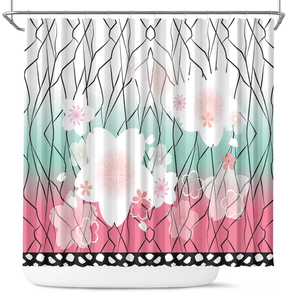 Japanese Kocho Pattern Shower Curtain Insect Pillar Butterfly Flower Fairy - Wonder Print Shop