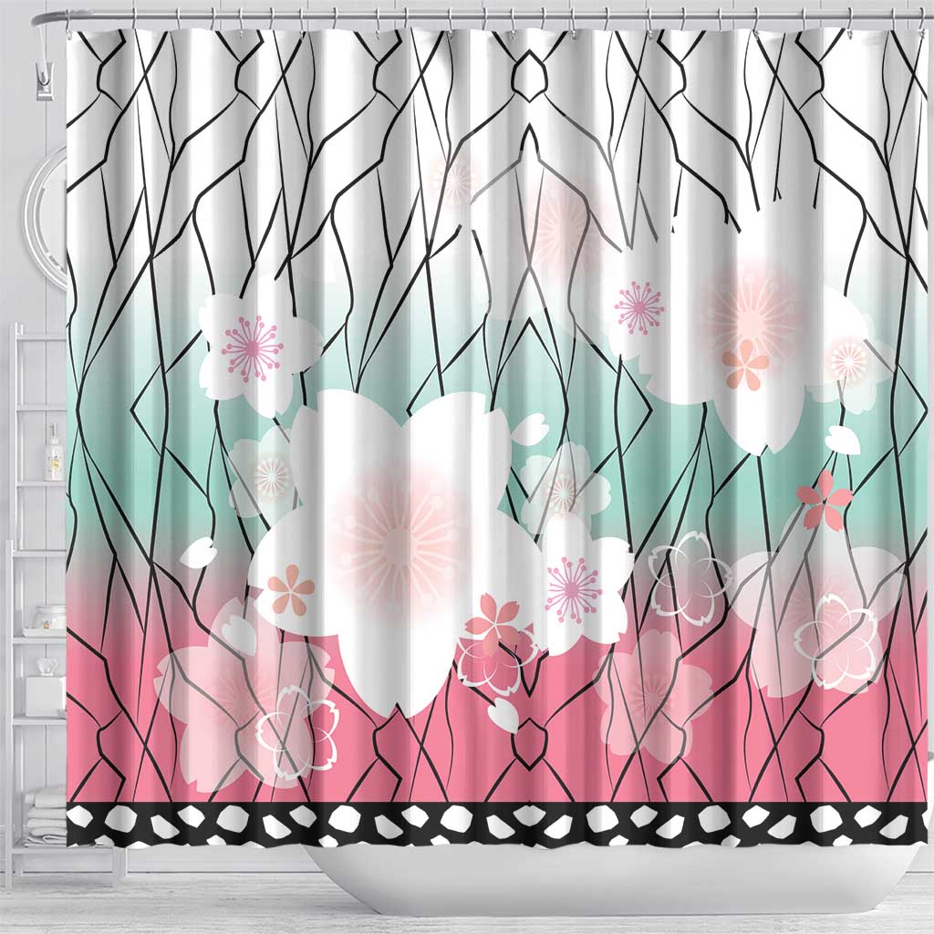 Japanese Kocho Pattern Shower Curtain Insect Pillar Butterfly Flower Fairy - Wonder Print Shop