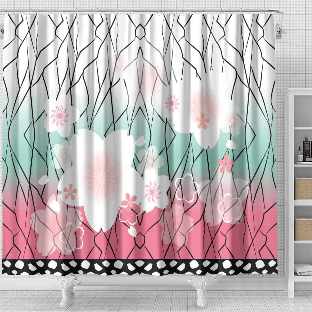 Japanese Kocho Pattern Shower Curtain Insect Pillar Butterfly Flower Fairy - Wonder Print Shop