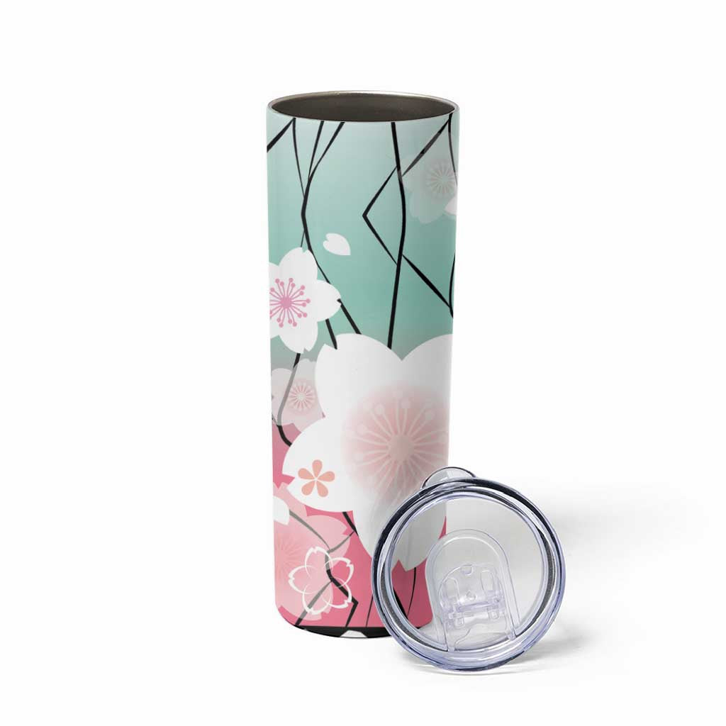 Japanese Kocho Pattern Skinny Tumbler Insect Pillar Butterfly Flower Fairy - Wonder Print Shop