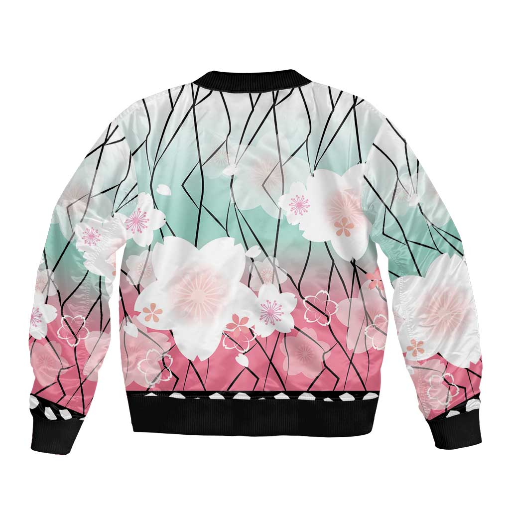 Japanese Kocho Pattern Sleeve Zip Bomber Jacket Insect Pillar Butterfly Flower Fairy - Wonder Print Shop