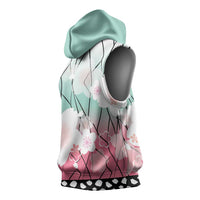 Japanese Kocho Pattern Sleeveless Hoodie Insect Pillar Butterfly Flower Fairy - Wonder Print Shop