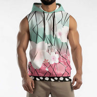 Japanese Kocho Pattern Sleeveless Hoodie Insect Pillar Butterfly Flower Fairy - Wonder Print Shop