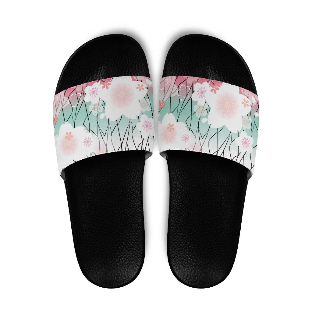 Japanese Kocho Pattern Slide Sandals Insect Pillar Butterfly Flower Fairy - Wonder Print Shop