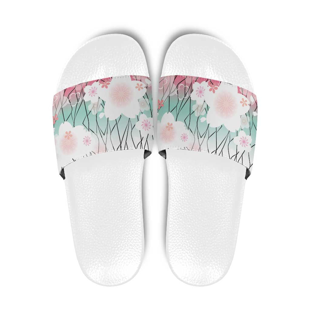 Japanese Kocho Pattern Slide Sandals Insect Pillar Butterfly Flower Fairy - Wonder Print Shop