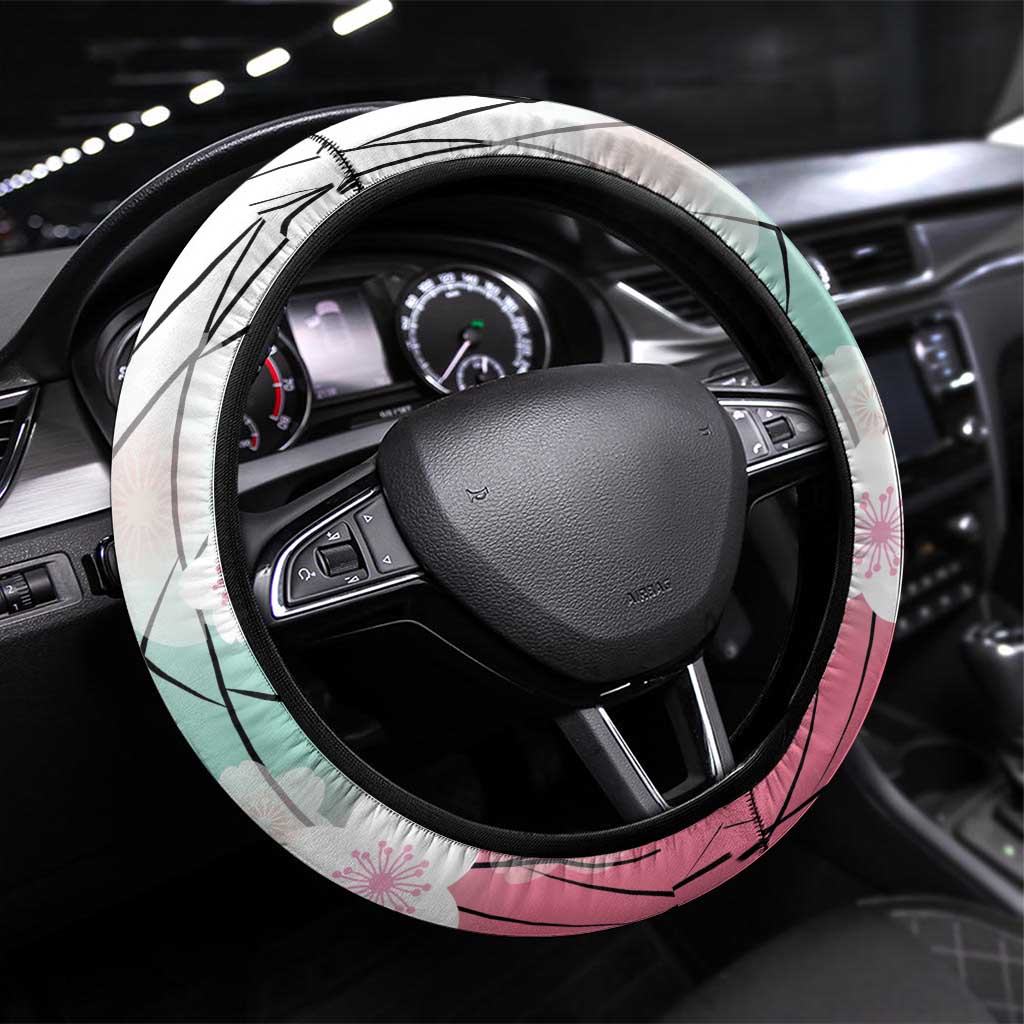 Japanese Kocho Pattern Steering Wheel Cover Insect Pillar Butterfly Flower Fairy - Wonder Print Shop