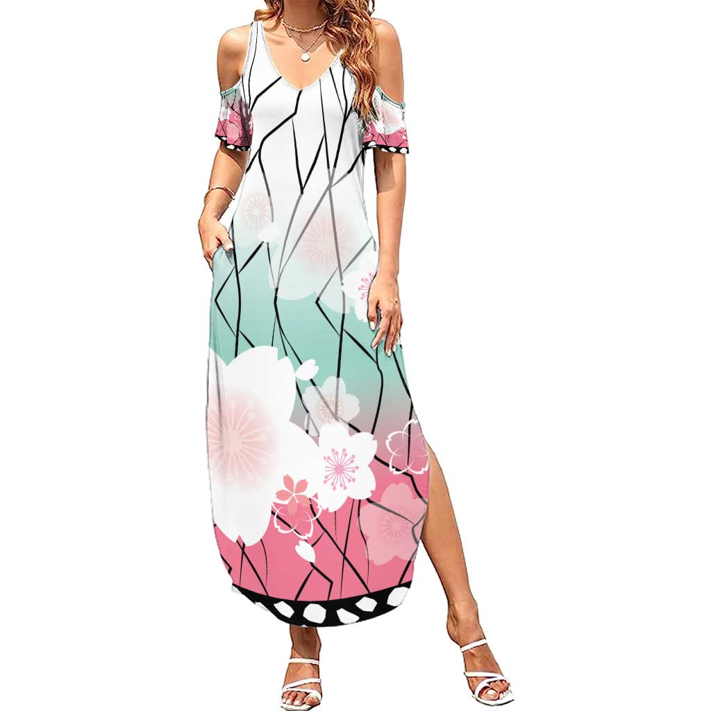 Japanese Kocho Pattern Summer Maxi Dress Insect Pillar Butterfly Flower Fairy - Wonder Print Shop