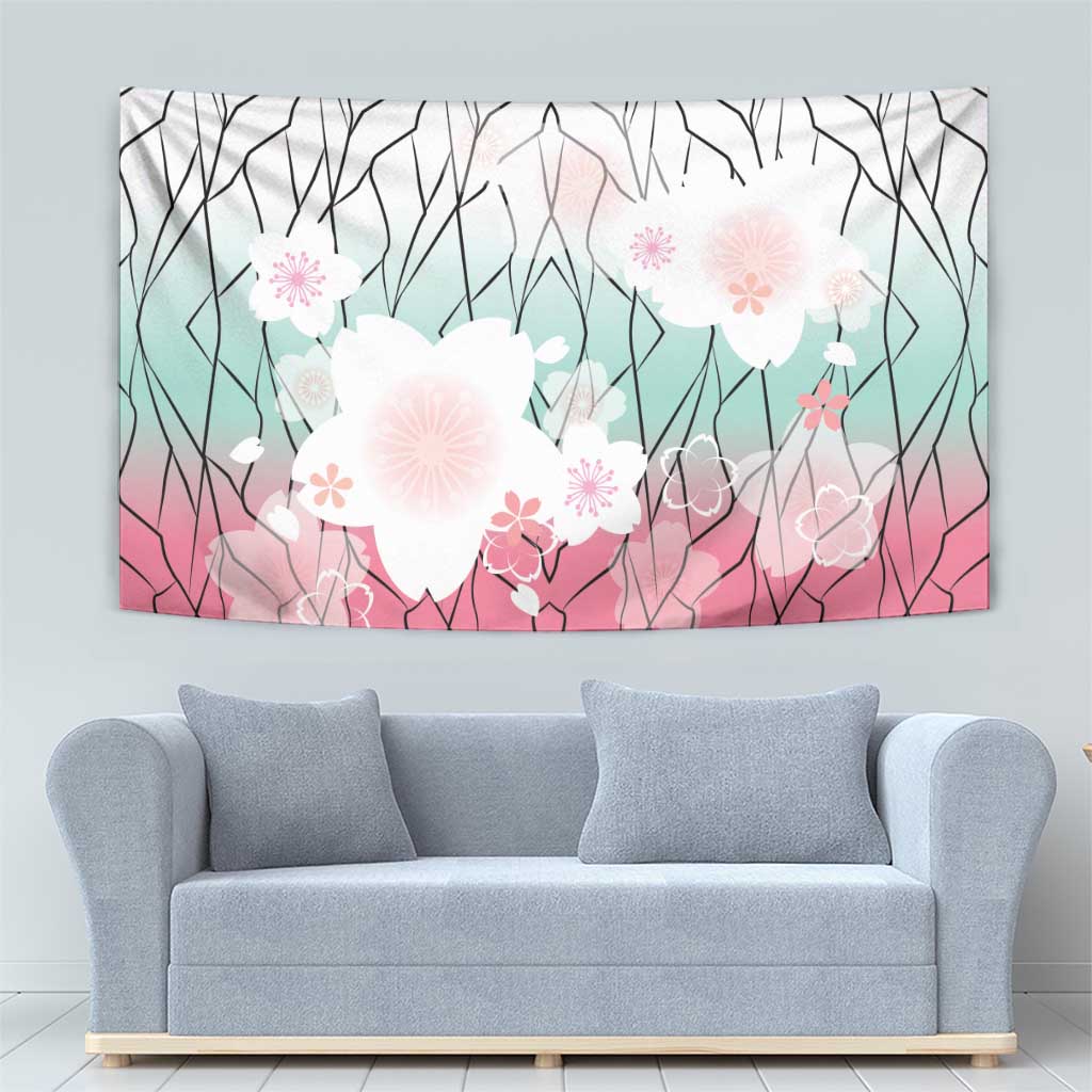 Japanese Kocho Pattern Tapestry Insect Pillar Butterfly Flower Fairy - Wonder Print Shop