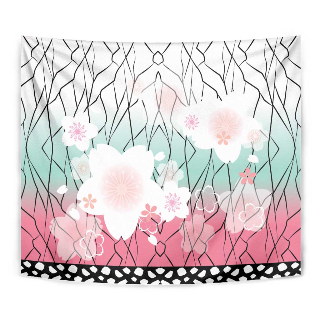 Japanese Kocho Pattern Tapestry Insect Pillar Butterfly Flower Fairy - Wonder Print Shop