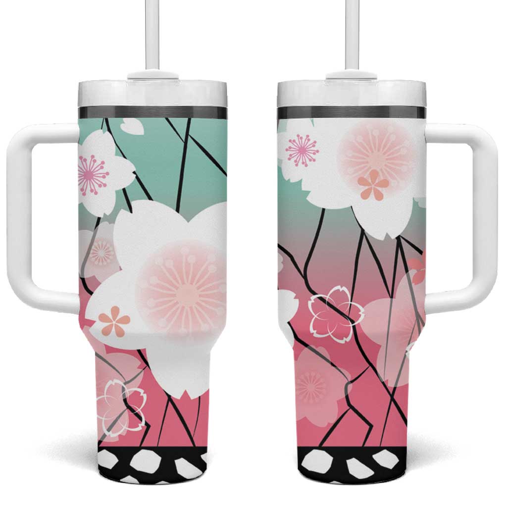Japanese Kocho Pattern Tumbler With Handle Insect Pillar Butterfly Flower Fairy - Wonder Print Shop