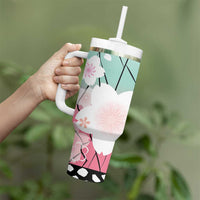 Japanese Kocho Pattern Tumbler With Handle Insect Pillar Butterfly Flower Fairy - Wonder Print Shop