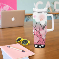 Japanese Kocho Pattern Tumbler With Handle Insect Pillar Butterfly Flower Fairy - Wonder Print Shop