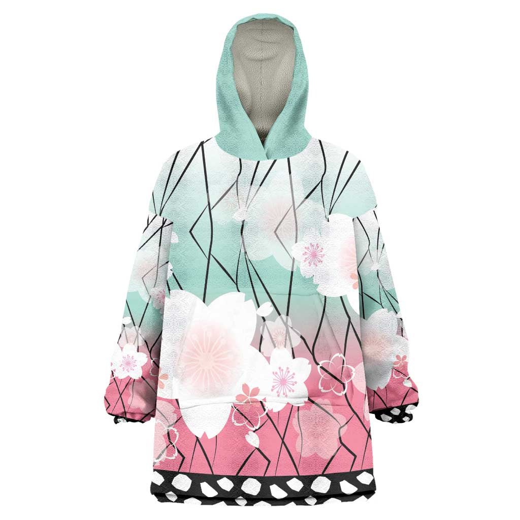 Japanese Kocho Pattern Wearable Blanket Hoodie Insect Pillar Butterfly Flower Fairy - Wonder Print Shop