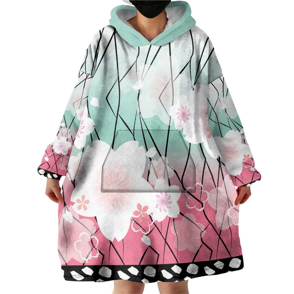 Japanese Kocho Pattern Wearable Blanket Hoodie Insect Pillar Butterfly Flower Fairy - Wonder Print Shop