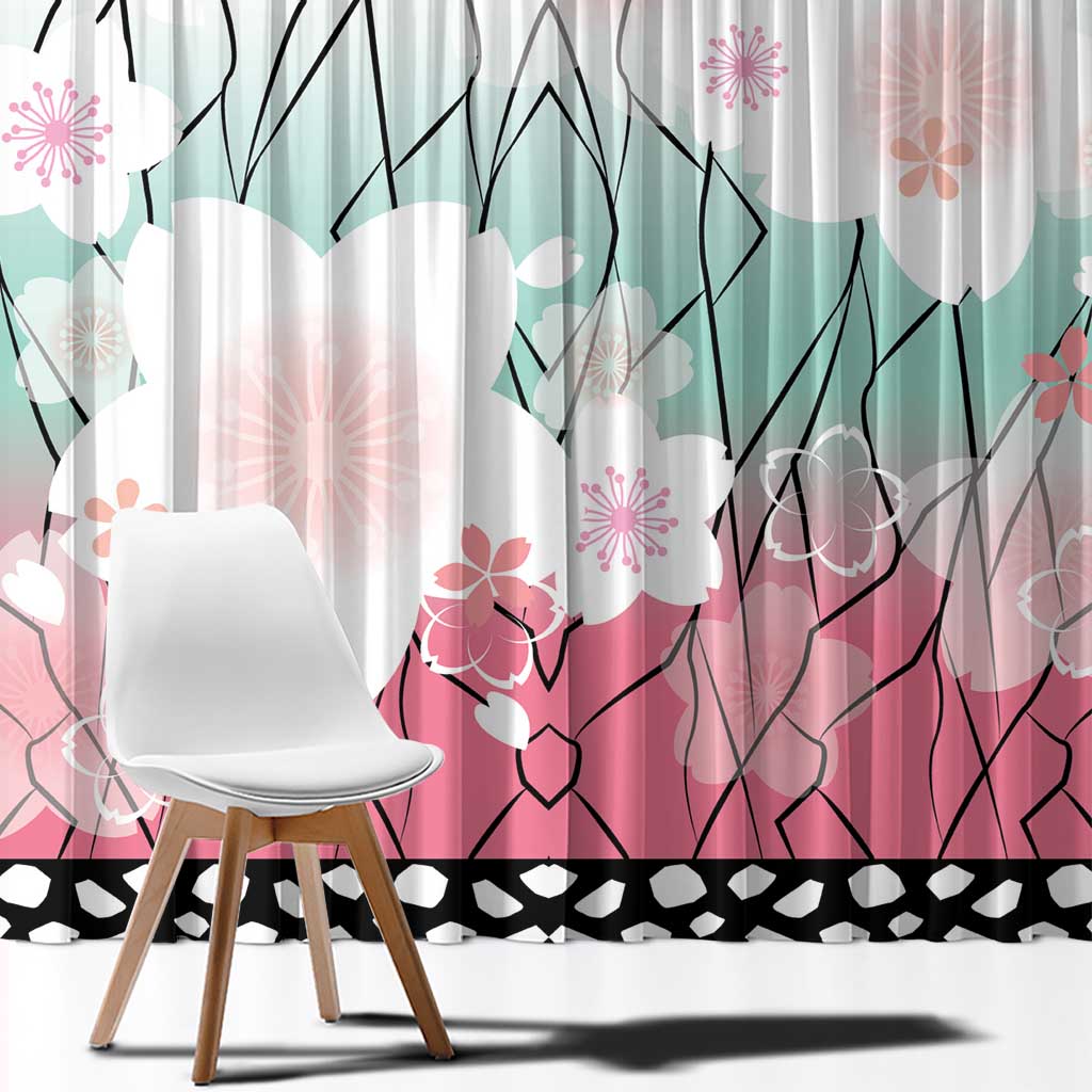 Japanese Kocho Pattern Window Curtain Insect Pillar Butterfly Flower Fairy - Wonder Print Shop