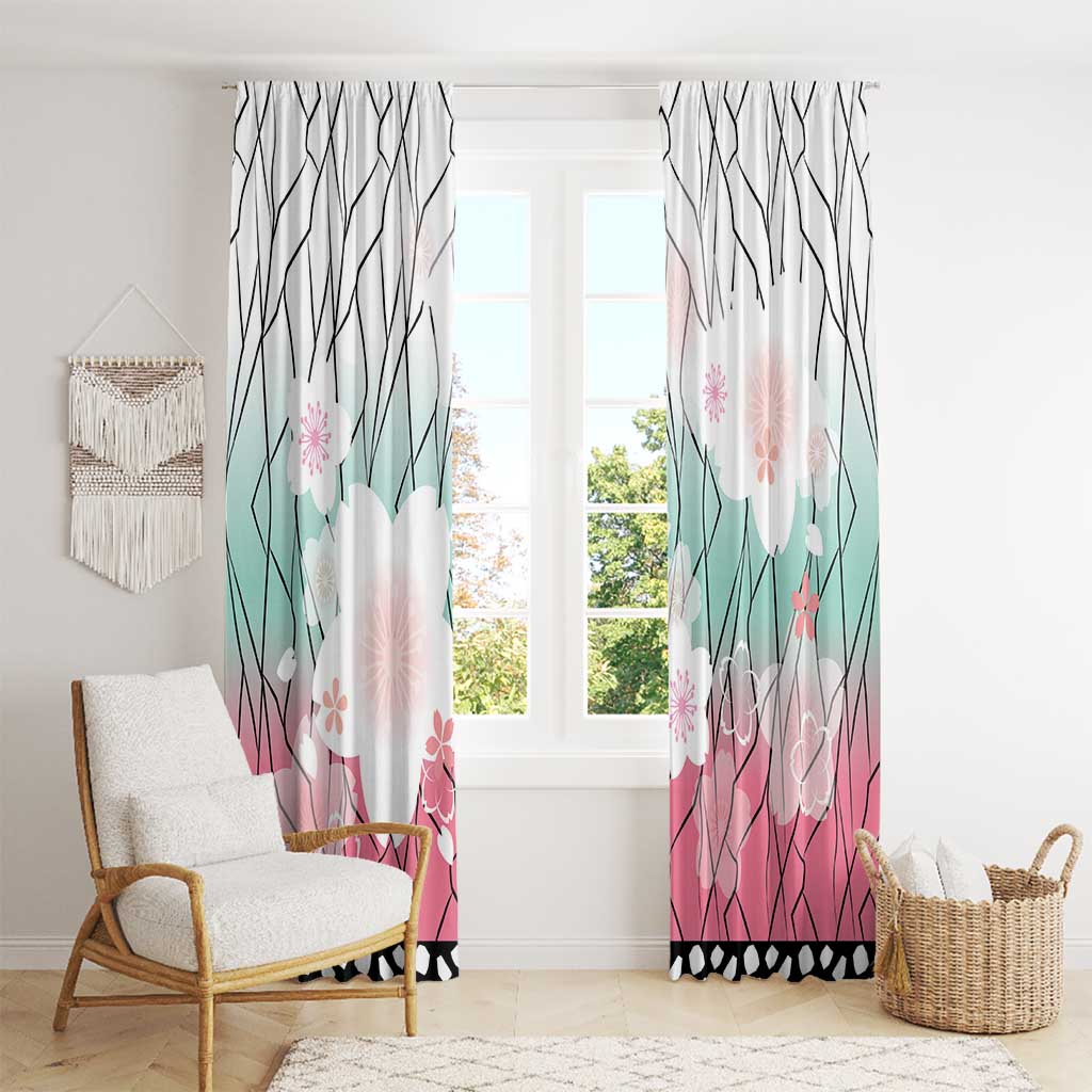 Japanese Kocho Pattern Window Curtain Insect Pillar Butterfly Flower Fairy - Wonder Print Shop