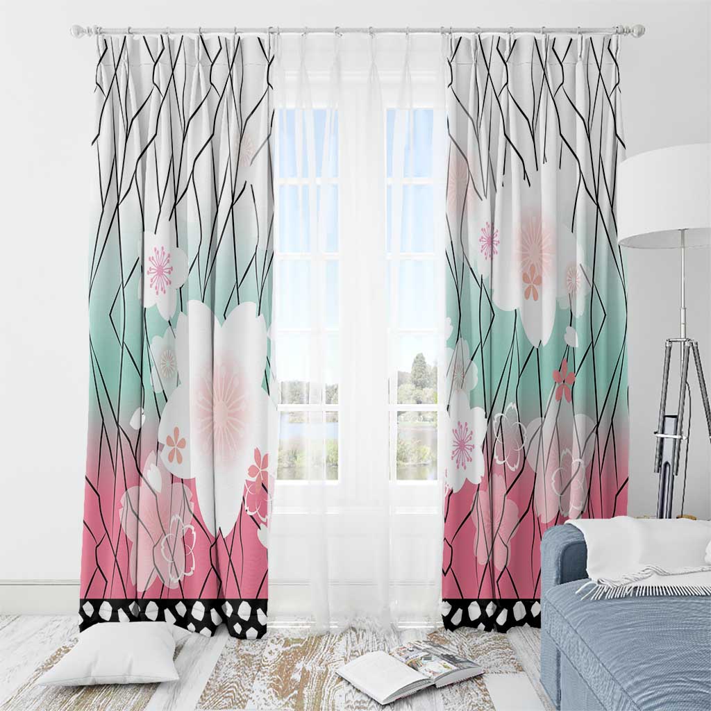 Japanese Kocho Pattern Window Curtain Insect Pillar Butterfly Flower Fairy - Wonder Print Shop