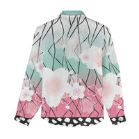 Japanese Kocho Pattern Women Casual Shirt Insect Pillar Butterfly Flower Fairy - Wonder Print Shop